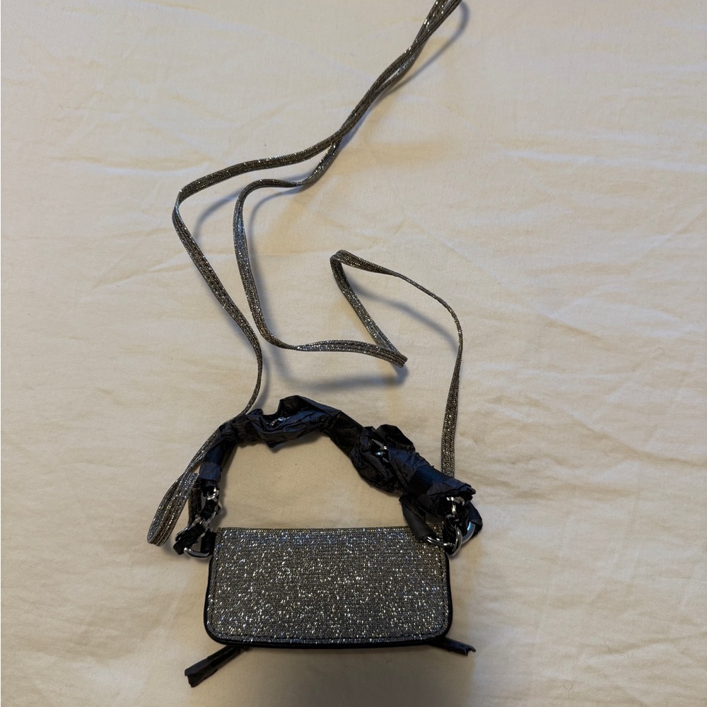 Zadig & Voltaire Silver Glitter Crossbody Bag - Picture 4 of 4